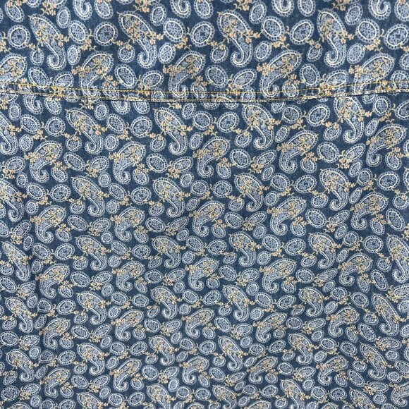 Liz Claiborne Liz Wear Vintage Jumper Chambray Dress Women's size Large Paisley - Picture 2 of 6